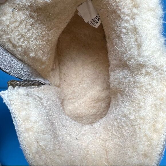 Bearpaw Womens Norah Suede Mid Side Zip Light Grey Boots 7 - Picture 5 of 11